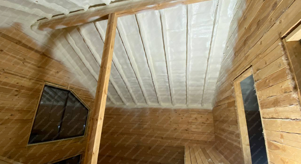 Утепление мансарды ППУ, СНТ Гудковец